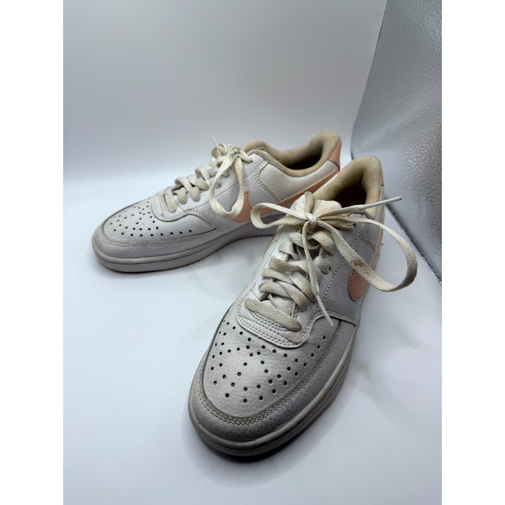 Nike Court Vision Low CD5434-105 Womens 6 Sneaker Washed Coral Leather Shoes